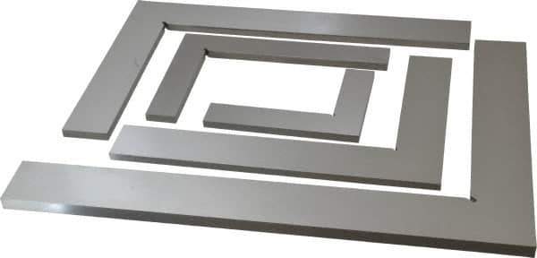 Value Collection - 5 Piece, 2, 3, 4, 5-1/8, 6-3/8 Inch Base Length, 3-1/8, 5, 6-3/4, 8-1/2, 10-1/2 Inch Blade Length, Square Set - Accuracy Up to 0.0008 Inches, Steel - Industrial Tool & Supply