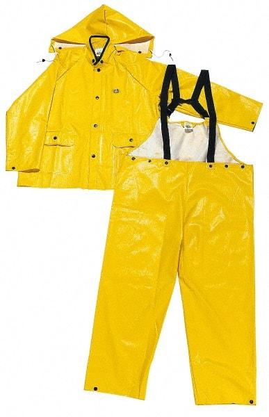 OnGuard - Size XL, Yellow, Rain Three Piece Suit - No Pockets - Industrial Tool & Supply
