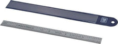 TESA Brown & Sharpe - 6" Long, 1/100, 1/64, 1/32, 1/10" Graduation, Flexible Steel Rule - 5R Graduation Style, 1/2" Wide, Silver, Satin Chrome Finish - Industrial Tool & Supply