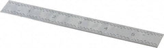 TESA Brown & Sharpe - 6" Long, 1/100, 1/64, 1/32, 1/10" Graduation, Rigid Stainless Steel Rule - 5R Graduation Style, 3/4" Wide, Silver, Satin Chrome Finish - Industrial Tool & Supply
