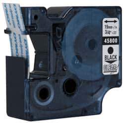 Dymo - 276" Long, Black Label Tape - 3/4" Wide, 23' Long - Industrial Tool & Supply