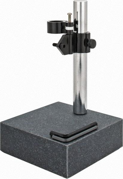 Value Collection - Granite, Rectangular Base, Comparator Gage Stand - 10" High, 6" Base Length x 6" Base Width x 2" Base Height - Industrial Tool & Supply