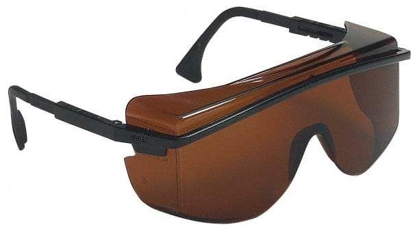 Uvex - SCT-Gray Lenses, Framed Safety Glasses - Scratch Resistant, Black Plastic Frame, Adjustable Temples, Size Universal, Over the Glasses - Industrial Tool & Supply