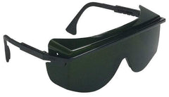 Uvex - Green Lenses, Framed Welding Glasses - Scratch Resistant, Black Plastic Frame, Adjustable Temples, Size Universal, Over the Glasses - Industrial Tool & Supply