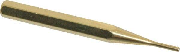Made in USA - 3/32" Pin Punch - 3-1/2" OAL, Brass - Industrial Tool & Supply