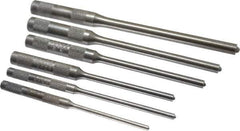 Mayhew - 6 Piece, 1/8 to 5/16", Roll Pin Punch Set - Round Shank, Comes in Vinyl Roll - Industrial Tool & Supply