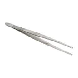 Value Collection - 7" OAL Stainless Steel Assembly Tweezers - Blunt, Serrated Points - Industrial Tool & Supply