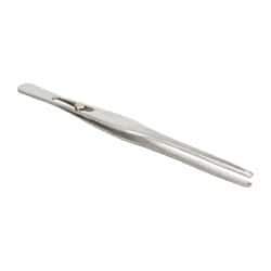 Value Collection - 6-1/2" OAL Stainless Steel Assembly Tweezers - Slide Lock, Blunt Points - Industrial Tool & Supply