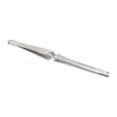 Value Collection - 6-1/2" OAL Stainless Steel Assembly Tweezers - Self-Closing, Blunt Serrated Points - Industrial Tool & Supply