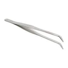 Value Collection - 6-1/2" OAL Stainless Steel Assembly Tweezers - Extra Long, Curved Smooth Points - Industrial Tool & Supply