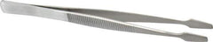 Value Collection - 4-3/4" OAL Stainless Steel Assembly Tweezers - Spade Points for Stamps - Industrial Tool & Supply