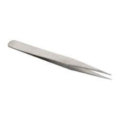 Value Collection - 4-3/4" OAL 1-SS Precision Tweezers - Fine Point - Industrial Tool & Supply