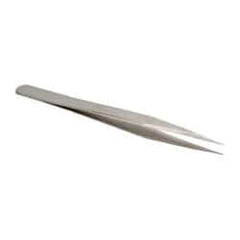 Value Collection - 4-3/4" OAL 3-SS Precision Tweezers - Very Fine - Industrial Tool & Supply