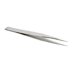 Value Collection - 5" OAL AA-SS Precision Tweezers - Strong Bevel - Industrial Tool & Supply