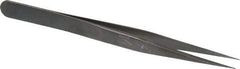 Erem - 4-1/2" OAL 1-SA Precision Tweezers - Fine Straight Point - Industrial Tool & Supply