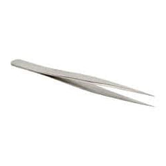 Erem - 4-3/8" OAL 3C-SA Precision Tweezers - Ultra Fine Straight Point - Industrial Tool & Supply