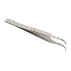 Erem - 4-3/8" OAL 7-SA Precision Tweezers - Curved Precision Tip - Industrial Tool & Supply