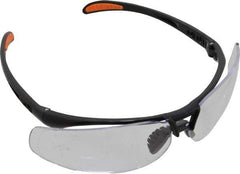 Uvex - Clear Lenses, Framed Safety Glasses - Scratch Resistant, Metallic Black Polycarbonate Frame, Size Universal, Wrap Around - Industrial Tool & Supply