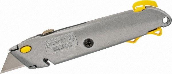 Stanley - Retractable Utility Knife - Aluminum Handle, 3 Blades Included - Industrial Tool & Supply
