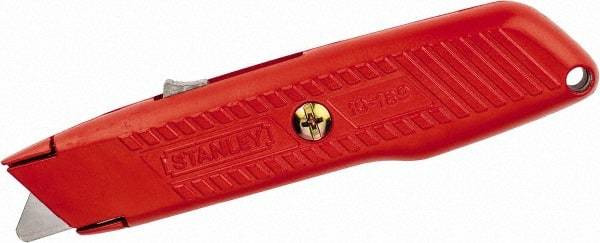 Stanley - Retractable Utility Knife - Orange Handle, 1 Blade Included - Industrial Tool & Supply