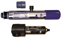 Vortec - 900 BTU per Hour, Vortex Enclosure Cooler without Thermostat - 3/8 Inch Diameter, 1/4 NPT Thread, 15 Cubic Ft. per min - Industrial Tool & Supply