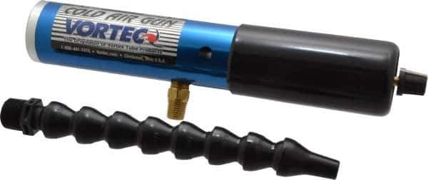 Vortec - 8" Long Hose, 900 BTU/Hr Air Capacity, 1 Outlet, Cold Air Gun - 10-5/8" Tank/Unit Length, 6.63" High Tank/Unit - Industrial Tool & Supply
