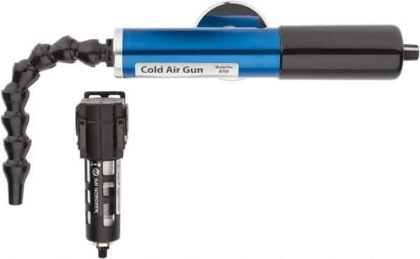 Vortec - 8" Long Hose, 900 BTU/Hr Air Capacity, 1 Outlet, Cold Air Gun Kit - 10-5/8" Tank/Unit Length, 6.63" High Tank/Unit, Includes Adjustable Cold Air Gun, Magnetic Base, 5 Micron Auto-Drain Filter - Industrial Tool & Supply