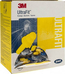 3M - Reusable, Corded, 25 dB, Flange Earplugs - Yellow, 100 Pairs - Industrial Tool & Supply