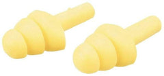 3M - Reusable, Uncorded, 25 dB, Flange Earplugs - Yellow, 100 Pairs - Industrial Tool & Supply