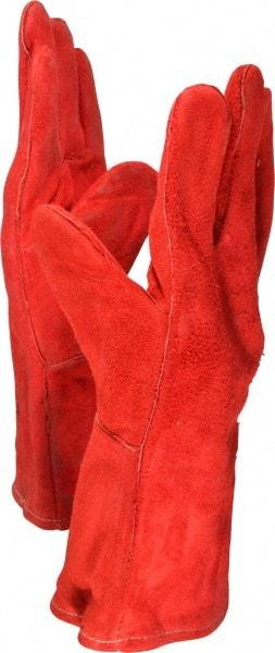 PRO-SAFE - Size L Cotton Lined Cowhide Welding Glove - 34.25cm OAL, Gauntlet Cuff, Wing Thumb, For General Welding - Industrial Tool & Supply