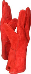PRO-SAFE - Size L Cotton Lined Cowhide Welding Glove - 34.25cm OAL, Gauntlet Cuff, Wing Thumb, For General Welding - Industrial Tool & Supply