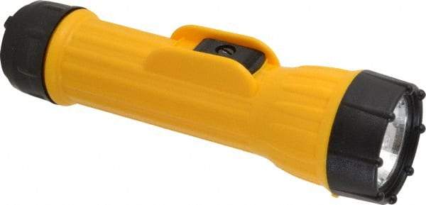 Bright Star - Incandescent Bulb, Industrial/Tactical Flashlight - Black, Yellow Plastic Body, 2 D Batteries Not Included - Industrial Tool & Supply