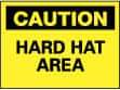 NMC - "Caution - Hard Hat Area", 10" Long x 14" Wide, Rigid Plastic Safety Sign - Rectangle, 0.05" Thick, Use for Accident Prevention - Industrial Tool & Supply