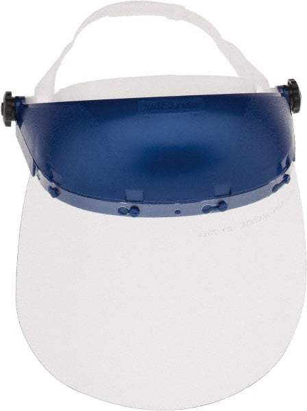 Sellstrom - Gray Pinlock Adjustment, Face Shield & Headgear Set - 12" Wide x 8" High x 0.04" Thick, Uncoated, Clear Window - Industrial Tool & Supply