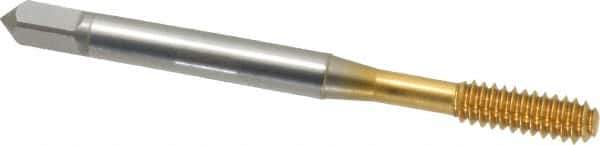 OSG - #10-24 UNC H3 Thread Limit Bottoming Thread Forming Tap - Cobalt, TiN Finish, 2-3/8" OAL, 7/8" Thread Length, Right Hand Thread, Series HY-PRO NRT - Exact Industrial Supply