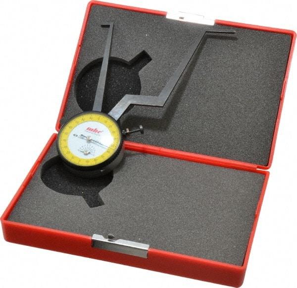 Value Collection - 3-1/4 to 4-1/4" Black Oxide & Chrome Plated Inside Dial Caliper Gage - 0.001" Graduation, 0.038mm Accuracy, 3-1/4" Leg Length, Ball Contact Points - Industrial Tool & Supply