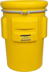 Eagle - 95 Gallon Capacity, Metal Band with Bolt Closure, Yellow Salvage Drum - 55 Gallon Container, Polyethylene, 748 Lb. Capacity, UN 1H2/X340/S Listing - Industrial Tool & Supply