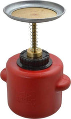 Eagle - 1 Quart Capacity, 9-3/4 Inch High x 5-1/4 Inch Diameter, Polyethylene Plunger Can - 5-1/4 Inch Dasher Diameter, Red, Approval Listing/Regulation FM - Industrial Tool & Supply