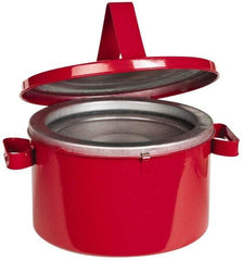 Eagle - 8 Quart Capacity, Coated Steel, Red Bench Can - 7 Inch High x 11-1/4 Inch Diameter, 2-1/2 Inch Dasher Diameter, Includes Lid - Industrial Tool & Supply