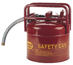Eagle - 5 Gal Galvanized Steel Type II DOT Safety Can - 15-3/4" High x 12-1/2" Diam, Red with Yellow - Industrial Tool & Supply