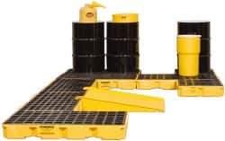 Eagle - 88 Gal Sump, 8,000 Lb Capacity, 6 Drum, Polyethylene Platform - 51-1/2" Long x 51-1/2, 77" Wide x 6-1/2" High - Industrial Tool & Supply