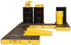 Eagle - 88 Gal Sump, 8,000 Lb Capacity, 6 Drum, Polyethylene Platform - 51-1/2" Long x 51-1/2, 77" Wide x 6-1/2" High - Industrial Tool & Supply