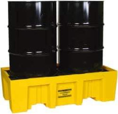 Eagle - 66 Gal Sump, 4,000 Lb Capacity, 2 Drum, Polyethylene Spill Deck or Pallet - 26-1/4" Long x 26-1/4, 51" Wide x 13-3/4" High - Industrial Tool & Supply
