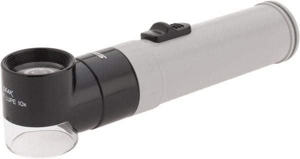 SPI - 10x Magnification, Handheld Magnifier - 1 Lens, Round, Includes Plastic Holder - Industrial Tool & Supply