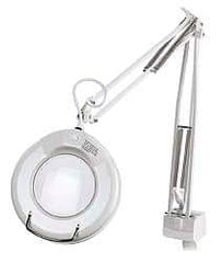 Value Collection - 38 Inch, Swing Arm, Clamp on, Fluorescent, White, Magnifying Task Light - 22 Watt, 1.75x Magnification, 5 Inch Wide, 5 Inch Long - Industrial Tool & Supply