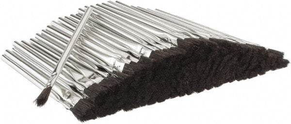 Made in USA - 3/4" Long x 3/8" Wide Horsehair Acid Brush - 6" Overall Length, Tin Handle, For Use with Flux & Solvents - Exact Industrial Supply