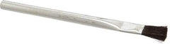 Made in USA - 7/8" Long x 9/16" Wide Horsehair Acid Brush - 6-1/8" Overall Length, Tin Handle, For Use with Flux & Solvents - Exact Industrial Supply
