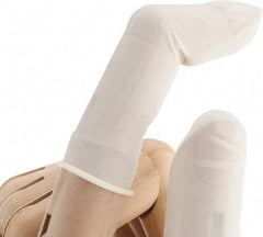 North - Size S, 2-3/4 Inch Long x 3 Mil Thick, Rubber Industrial Food Grade Finger Cot - Powdered, White - Industrial Tool & Supply