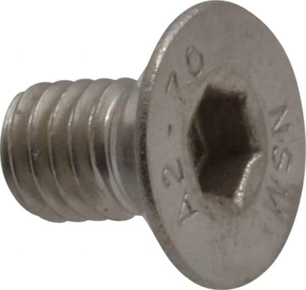 Value Collection - M6x1.00 Metric Coarse Hex Socket Drive, 90° Flat Screw - Grade 18-8 & Austenitic A2 Stainless Steel, Black Oxide Finish, Fully Threaded, 10mm OAL - Industrial Tool & Supply