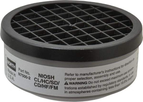 North - White Cartridge - Series 7700, Protects Against Acid Gas - Industrial Tool & Supply
